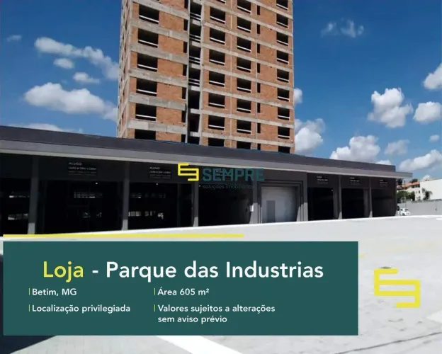 Loja para alugar no bairro Parque das Indústrias em Betim/MG.