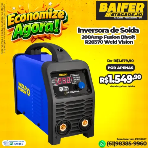 Inversora de Solda 200Amp Fusion Bivolt R20370 Weld Vísion