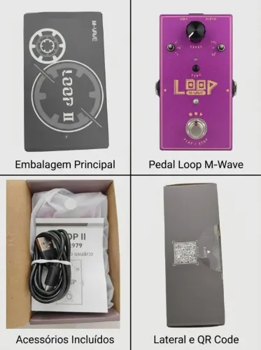 Pedal de Guitarra Loop Station (MWave), NOVO, lacrado na caixa. 