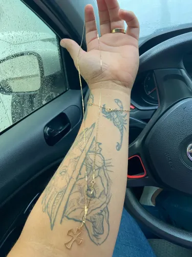 Corrente ouro de 70 cm com pingente