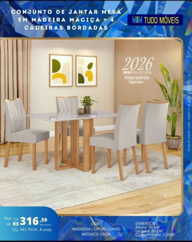 Conjunto de jantar 4 lugares