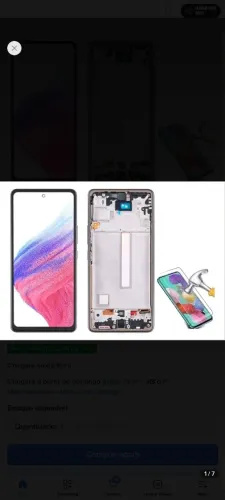 Tela frontal com aro Samsung Galaxy a53 branco