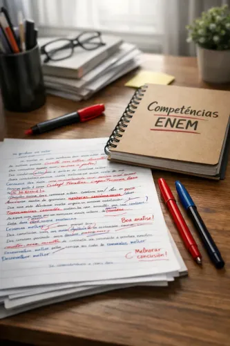 Correção Profissional de Redação ENEM - Avaliação por Competências (Modelo Oficial)