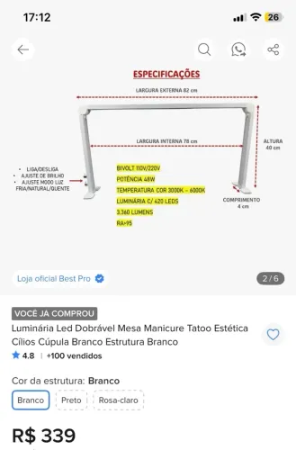 Luz led profissional
