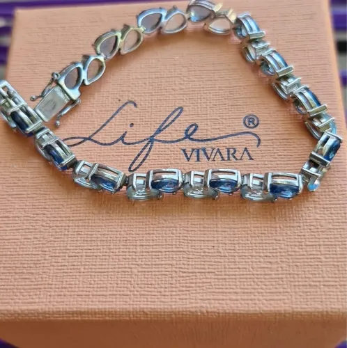 Pulseira Life Azure em Prata 925 com Pedras Azuis