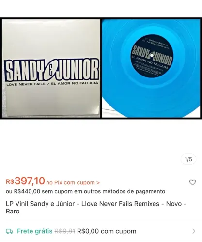 Leia - Vinil Sandy & Júnior Love Never Fails