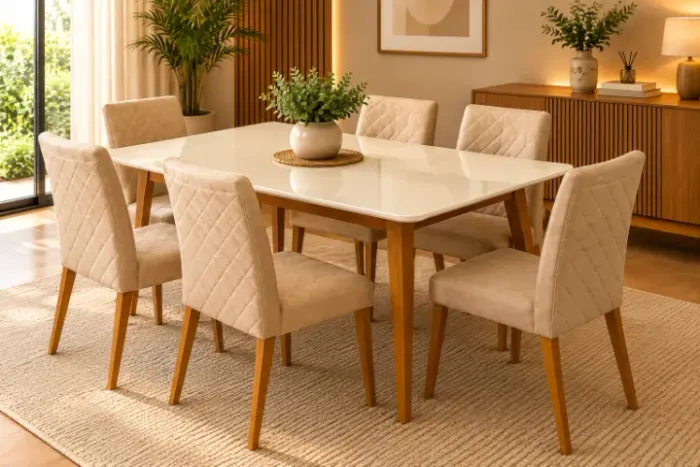 Conjunto Mesa Fatto com 6 Cadeiras Rimini Bom Pastor (NOVO A PRONTA ENTREGA)