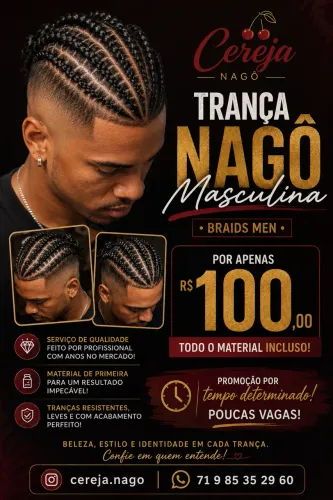 Trança nago masculina / braids man