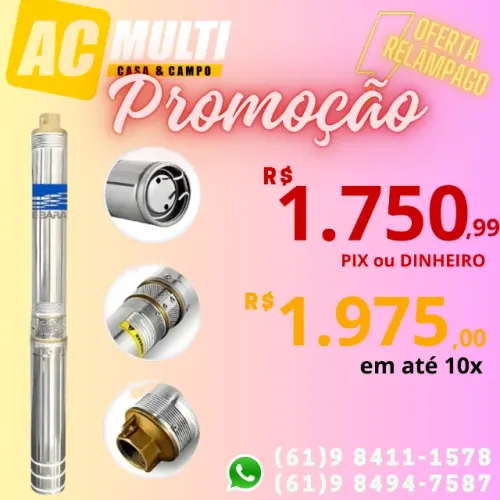 bomba caneta palito Motobomba BM 4BPL3-16 3HP 380VT 60Hz OD4 EBARA