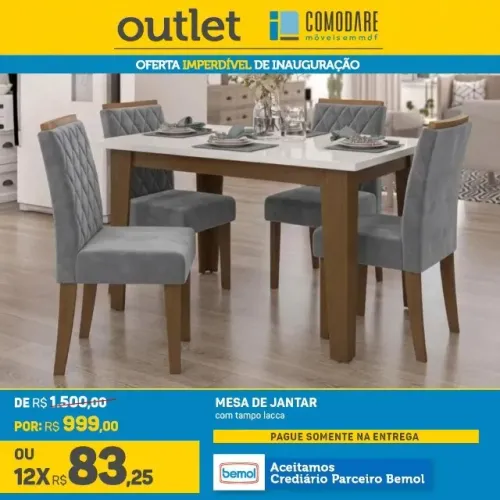 Mesa de Jantar 4 Lugares R$ 999