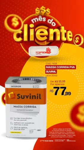 Massa Corrida PVA 25kg Suvinil R$ 77,99