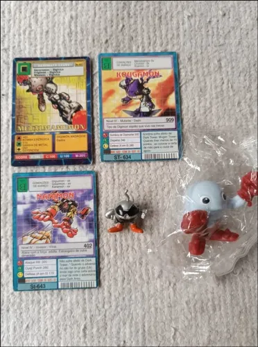 Colecionável Digimon Mamemon & Nanimon + 3 Cards Digimon - Não Originais (MetalMamemon + K