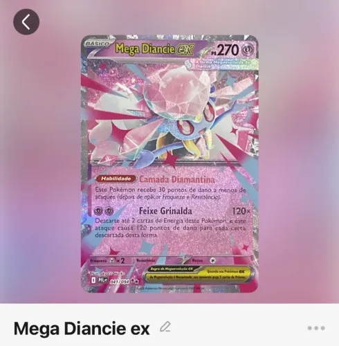 Carta Pokemon Mega Diancie Ex 