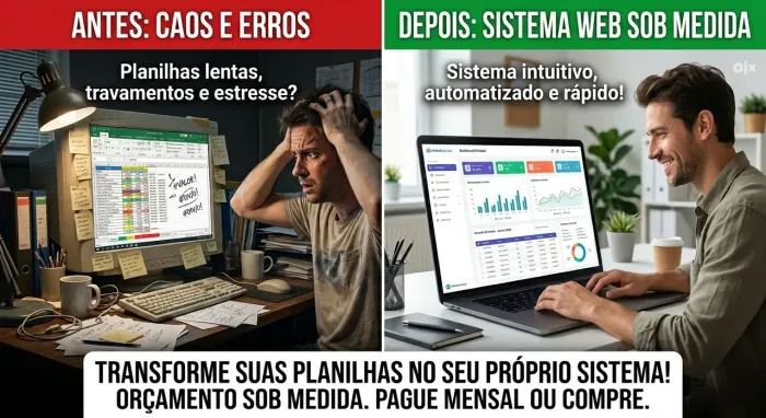 Sistema web personalizado para Empresas - Adeus planilhas e Processos manuais