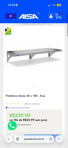 Prateleira inox 