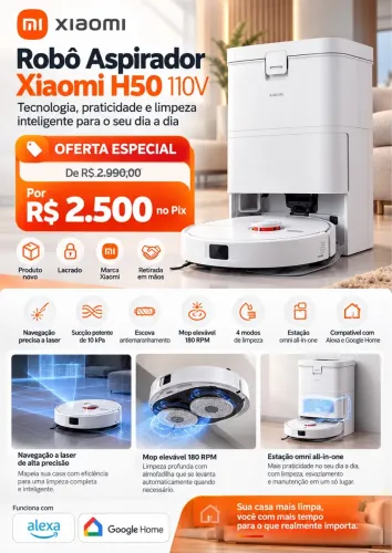 Robô Aspirador Xiaomi Robot Vacuum H50 - Novo