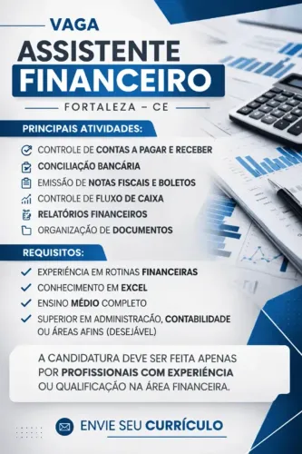 Vaga para auxiliar financeiro