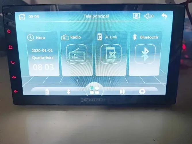 Central Multimídia Ekitech Bluetooth e Espelhamento