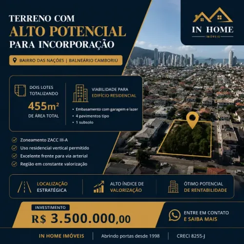 Terreno para Incorporação, bairro das Nações - BC