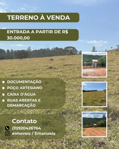Terreno a Venda com entrada de R$ 30 Mil