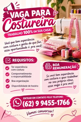 Contrata se Costureira (facção)