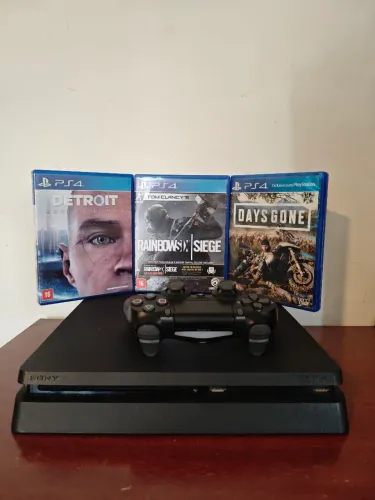 PlayStation 4 Slim 1TB + Controle Original + 3 Jogos físicos