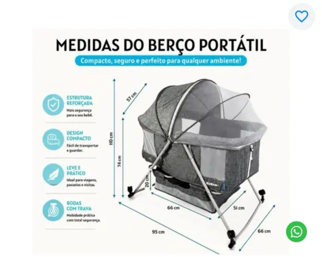 Berço moyses portatil novo