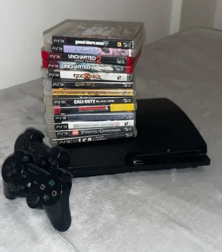 PS3 + Três controles + 23 jogos