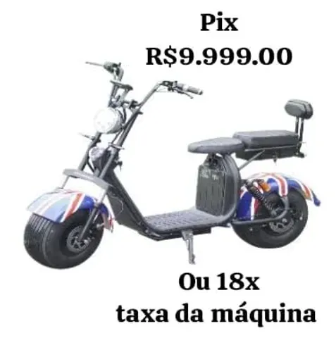 Scooter elétrica autopropelido com motor elétrico de 1000 watts e bateria de lítio