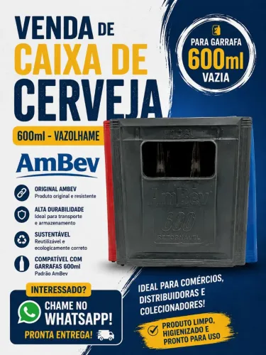 Vasilhame de cerveja AmBev caixa 24 um de garrafa 600 ml