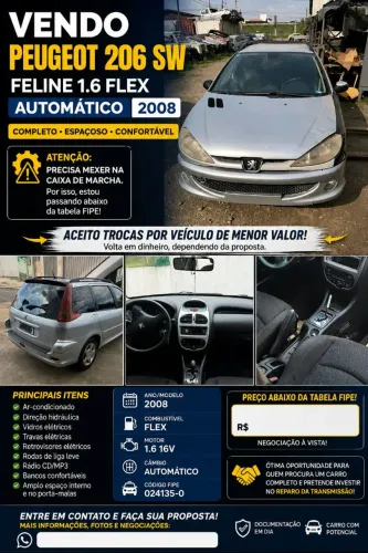 Peugeot 206 SW Automatic (feline)1.6 Flex 16V 5P 2008