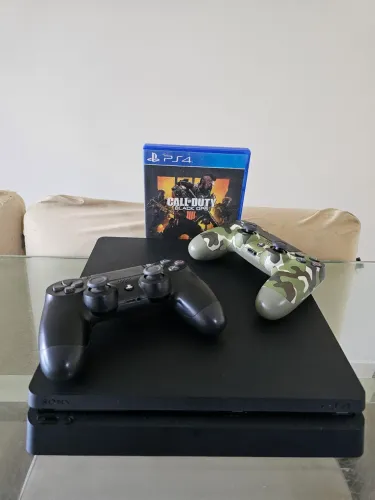 PlayStation 4 Slim 500G - 2 Controles Originais - Funcionando Normalmente