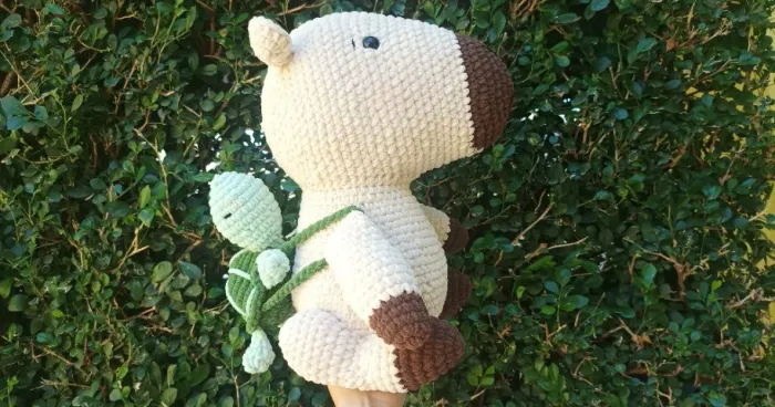 Capivara Gigante & Mochila de Tartaruga Exclusiva Artesanato Amigurumi !