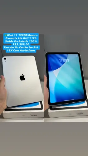 iPad 11 128GB Branco - Garantia Até 06/11/26 (Usado)