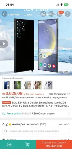Celular novo na caixa