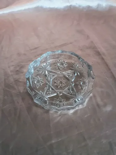 cinzeiro em cristal tcheco antigo lindo antiquario vintage decoração casa antiguidade vela