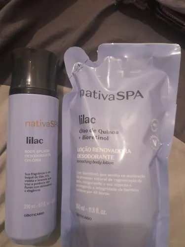 Loção hidratante e body splash lilac o boticário.