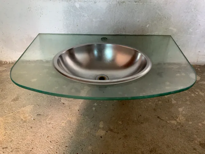 Pia de vidro para banheiro 70x45