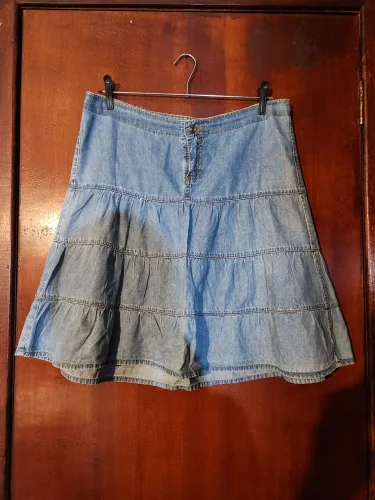 Saia Jeans Cintura Alta