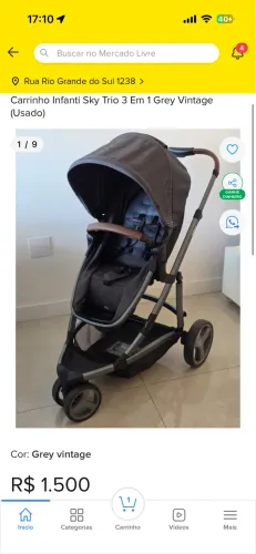 Carrinho bebe infanti + bebe conforto + base automotiva