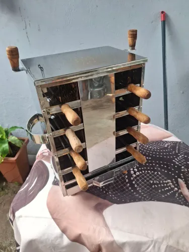 Churrasqueira de inox a carvao para apartamento