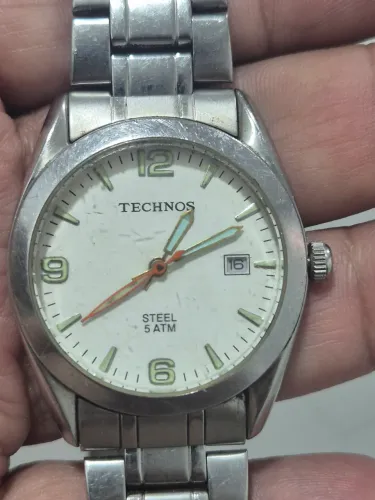 Relógio TECHNOS À QUARTZ EM AÇO - FUNCIONANDO PERFEITAMENTE