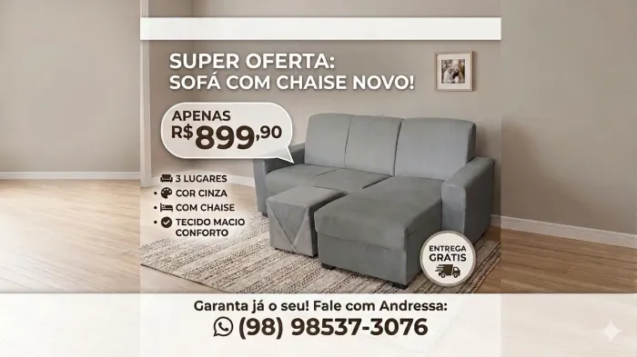 Sofá 3 lugares direto da fábrica entrega grátis