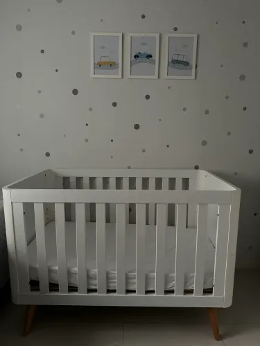 Berço Evolutivo Mali 3 em 1 com Colchão Mini Berço - Branco Fosco
