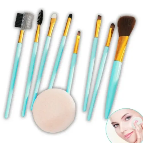  maquiagem kit completo profissional com esponja pincéis macios verde
