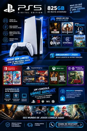 Playstation 5 NOVO Desbloqueado Com muitos jogos