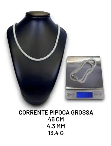 Corrente de Prata Pipoca Grossa