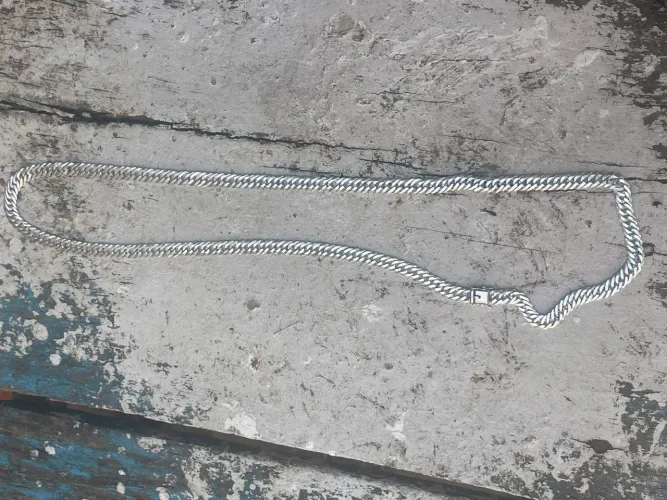 Vendo prata 8?mm/80cm , elo duplo fecho cadeado