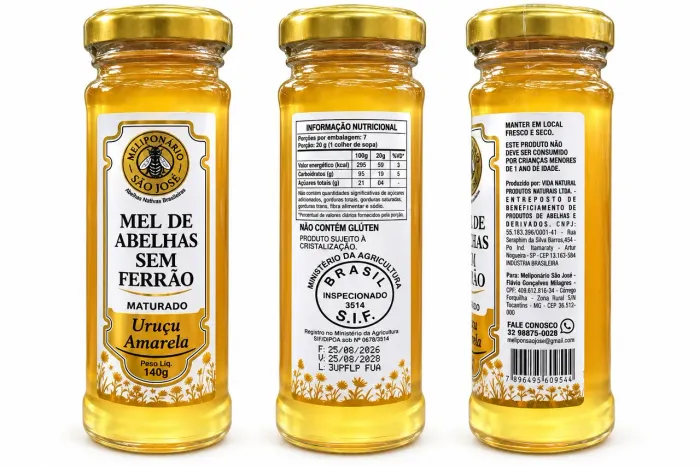 Mel Uruçu Amarela 140g - Maturado e Desumidificado
