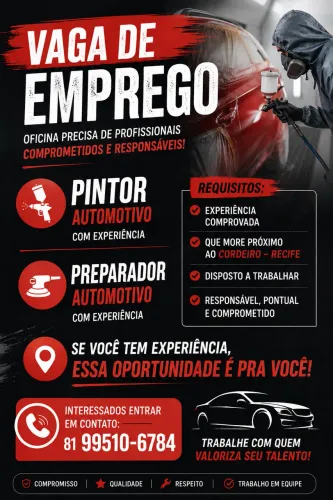 Vaga de emprego Preparador automotivo
